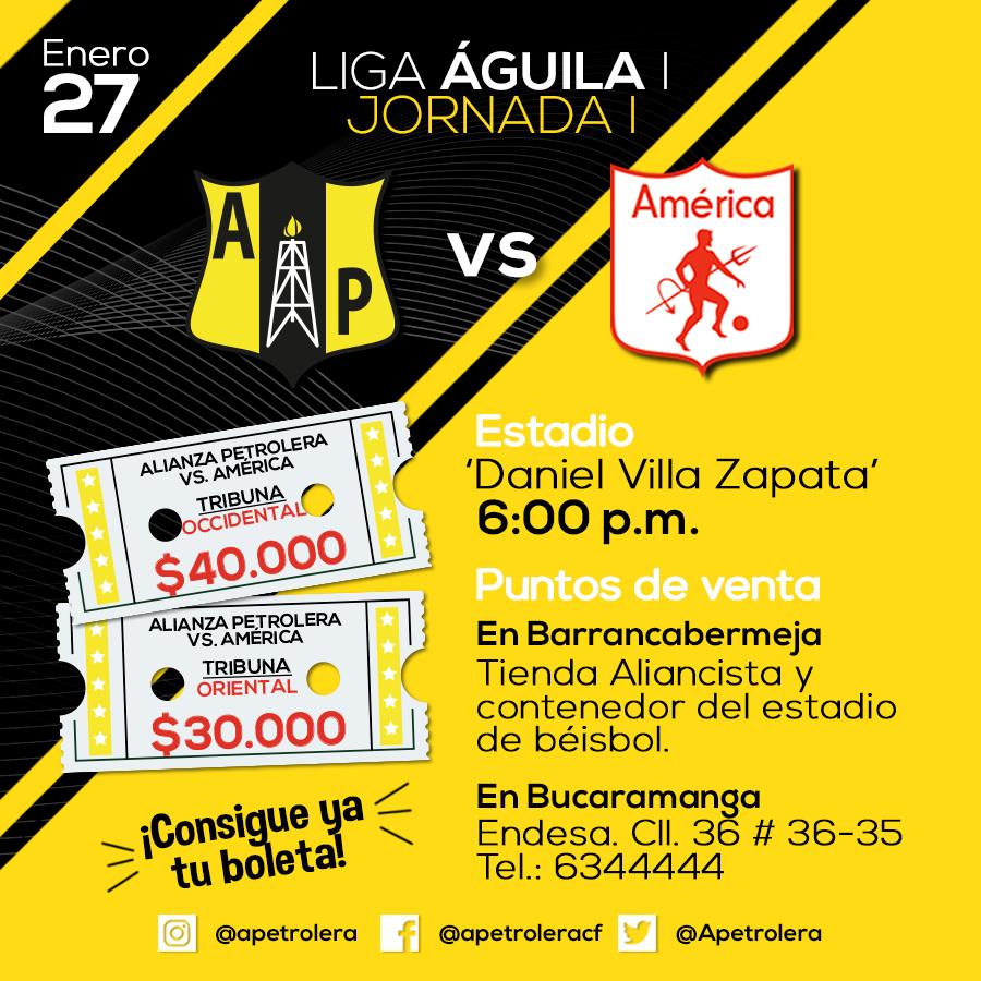 Lista La Boleteria Para El Partido Entre Alianza Petrolera Vs America De Cali En Barrancabermeja Digame Com Co