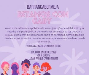 invitación plantón de las mujeres