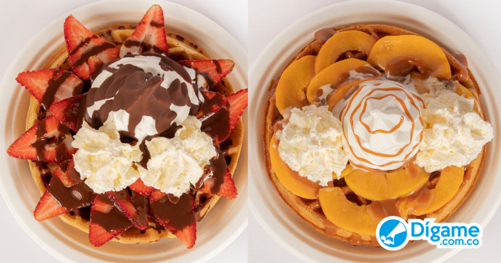 Waffles frutos rojos y frutos amarillos