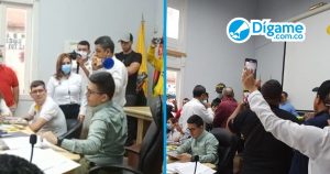 Funcionarios del Concejo de Barrancabermeja protestan en medio de sesión de la plenaria